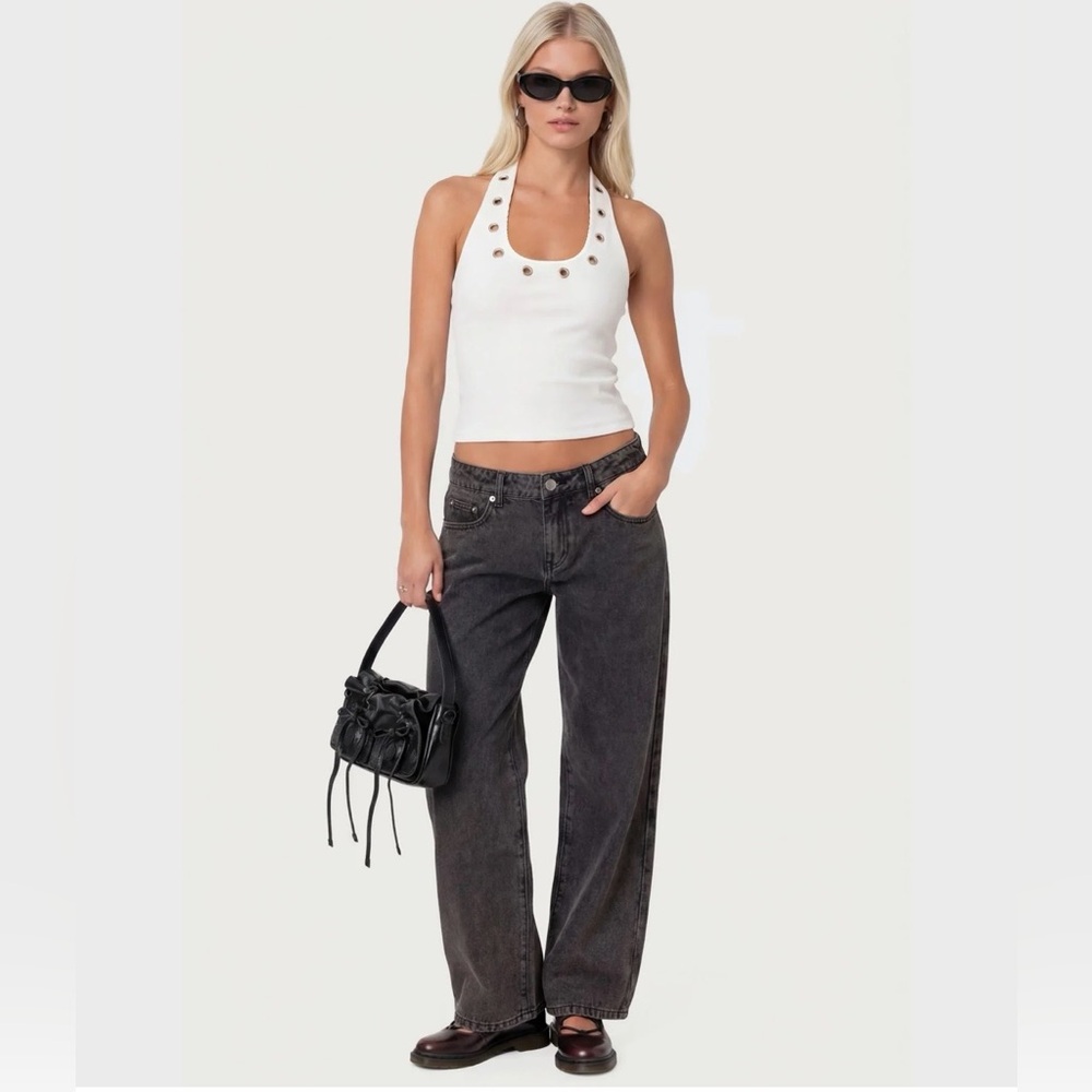 New with Tags Edikted Black Washed Petite Boyfriend Jeans
